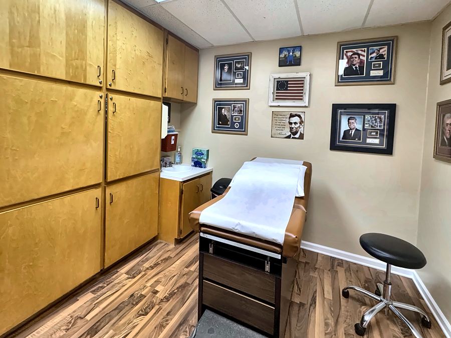 A private exam room at ExpressMED